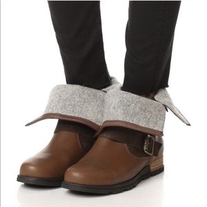 Sorel Brown and Gray Ankle Boots